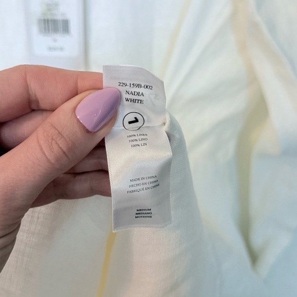 RAILS Nadia White Linen Tie-Front Button Down Mini Dress NWT - Medium - Picture 5 of 10